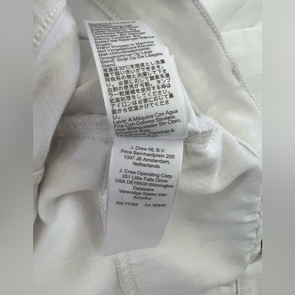 CREW 10" High Rise Toothpick Jeans in White Women's Size 34 - Picture 11 of 13
